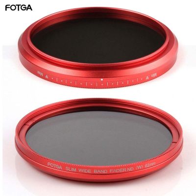 FOTGA 58mm ND Filters Camera Slim Fader ND(W) Red Ring Filter Variable Adjustable ND2 ND8 to ND400