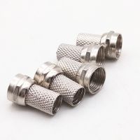 10pcs 75-5 F Connector Screw On Type For RG60 Satellite TV Antenna Coax Cable Twist-on Diameter 6mm