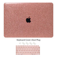 SisterHome Glitter Rose Gold Hard Shell สำหรับ Macbook Air 2022 13.6 M2 A2681 Pro13 A2338 Air Pro 14 M1 M2 A2442 Air13 A2337 A1932 A1466 A1369 Pro13 A2251 A1708แล็ปท็อปพร้อมฝาปิดคีย์บอร์ด + ปลั๊กป้องกันฝุ่น