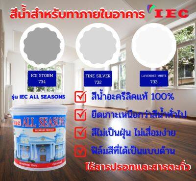 สีน้ำสำหรับทาภายในอาคาร เฉดสีเทา ชนิดด้าน IEC ALL SEASONS ขนาด 3.5 ลิตร