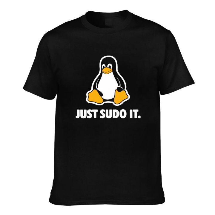 cheap-sale-just-sudo-it-linux-operating-system-tux-penguin-novelty-t-shirt