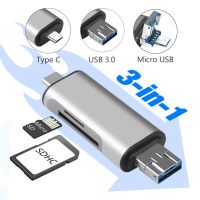 USB 3.0 Micro USB Type C Card Reader 3 in 1 Adapter SDHC SD TF Micro CardReader Micro USB OTG For Huawei Xiaomi Android Phone PC