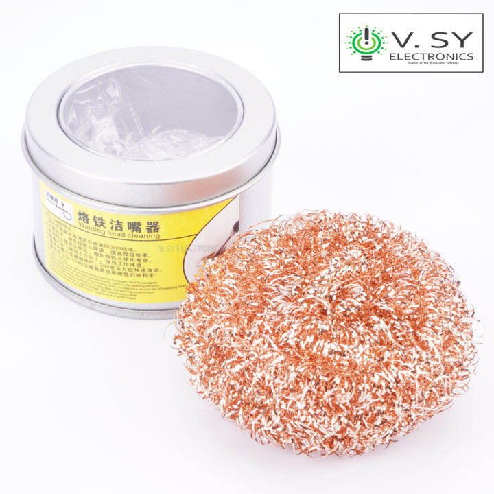 Brass Sponge Soldering Iron Tip Cleaner with Case Solder Tip Cleaning
