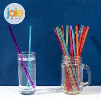 Joie Rainbow Straws Non disposable Children Cute Plastic PETG Reusable Rainbow Straws Food Grade Transparent Juice Straws