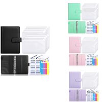 A6 PU Leather Budget Binder,with 8 A6 Binder Bags,12 ,6 Ring Binder Budget Envelope System, with Label Stickers