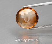 Round Natural Glowing! Champagne Topaz 6.76ct 11.3mm VVS, Brazil