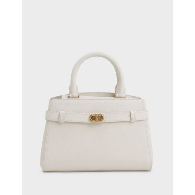 charles-keith-aubrielle-belted-bag-กระเป๋าถือ-มีสายสะพายยาว-สีดำ-สีครีม