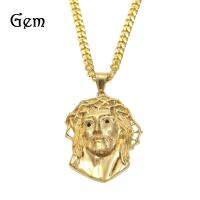 [Free ship] hip-hop new human face avatar shape hiphop stainless steel pendant real gold electroplating retention lasting