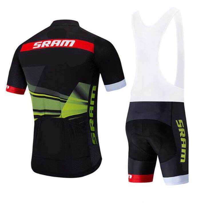 ชุดเจอร์ซีย์จักรยานเสื้อผ้าทีมขี่จักรยานสีดำ-sram-กางเกงขาสั้นสำหรับปั่นจักรยาน19d-ropa-ciclismo-แห้งเร็วผู้ชายชุดกางเกงเสื้อขี่จักรยานฤดูร้อน-culotte-พร้อมแผ่น-ชุด