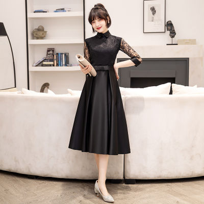 Black Little Dress Womens 2022 New Party Elegant Long Slim Birthday Evening Dress Can Be Worn At Ordinary Times