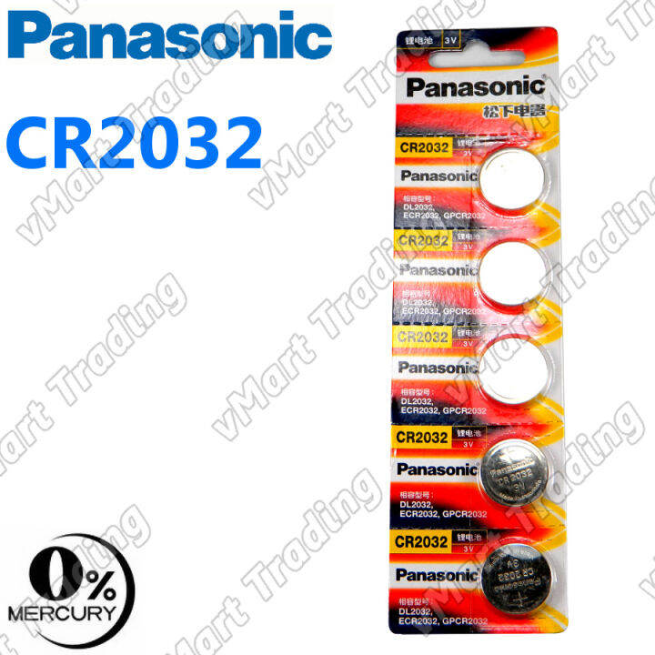 Panasonic CR2032 3V Lithium Cell Battery (1 pack/ 5 pcs) Lazada