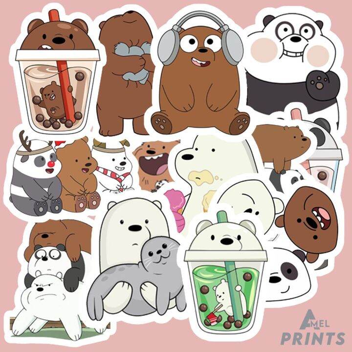 Cute Anime Bear Girl Waterproof Vinyl Sticker Pack Kawaii 