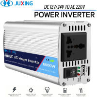 JUXING 6000W รถยนต์ไฟฟ้าอินเวอร์เตอร์ DC 12V เพื่อ AC 110V / 220V แปลงกับ 2 พอร์ต USB แก้ไขไซน์เวฟสำหรับรถยนต์, บ้าน, กลางแจ้ง