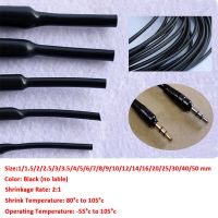 5M 2:1 Ultra Thin Black Heatshrink Tubing Cable Sleeve Wire 1mm 1.5mm 2mm 2.5mm 3mm 3.5mm 4mm 6mm 8mm 10mm 12mm 14mm 16mm 20mm Cable Management