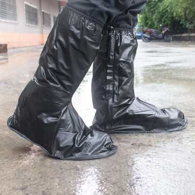 HHsociety ถุงรองเท้ากันน้ำ  ถุงคลุมรองเท้า กันน้ำ ถุงสวม รองเท้า กันฝน  (สีดำ)