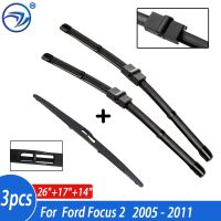 Wiper Front Rear Wiper Blades Set For Ford Focus 2 2005-2011 Windshield Windscreen Front Rear Window 26"+17"+14"