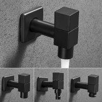 Black ss Wall Mounted Bathroom Corner Washing Machine Faucet Outdoor Exterior Garden Bib Bath Toilet Mop Pool Taps