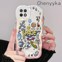 เคส Chenyyka สำหรับ OPPO เคส A15 A15s A35 4G ลายการ์ตูนดาวเคราะห์น่ารักสีสันสดใสเนื้อครีมคลื่นขอบเคสโทรศัพท์โปร่งใสเคสซิลิโคนอ่อนชัดเจนกันกระแทก