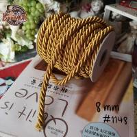 8mm 90cm 1pcs เชือก เชือกเกลียวทอง (มีให้เลือกหลายสี) ขนาด 8 มิล จำนวน 1y Gold and silver ropes twisted #1148