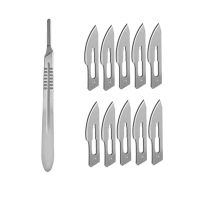 【YF】 10pcs NO.24 Carbon Surgical Scalpel Blades   1pc 4  Handle Cutting PCB Repair