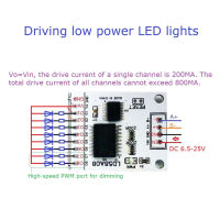 RS485กับโมดูลไดรเวอร์ PWM DC6.5-25V หลายอัตราบอด8ช่อง PWM ทรานซิสเตอร์บอร์ดขับสำหรับมอเตอร์ไฟฟ้าขนาดเล็กสำหรับรีเลย์ขับตรง