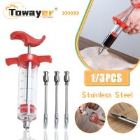 hot【DT】❆☬  Flavor Needle BBQ Meat Syringe Marinade Injector Pork Steak Sauces Syringes With 3 Needles Tools