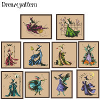 Halloween wizard cross stitch kits fairy aida fabric 18ct 14ct 11ct flaxen linen cotton thread embroidery kits DIY craft set