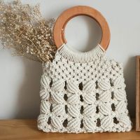 Korean Style Straw Beach Bags No-linedHand-woven Fashion Boho Women Shopping Bags Rope Woven Tote Bag