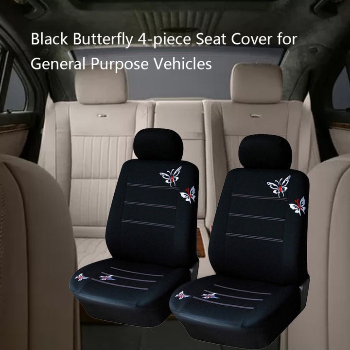 ราคาถูก-ที่หุ้มเบาะรถยนต์-universal-fit-อุปกรณ์ตกแต่งภายใน-butterfly-black-seat-covers