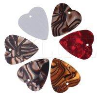 Heart Shape Guitar Picks Plectrums with Hole Multicolor Pack of 6