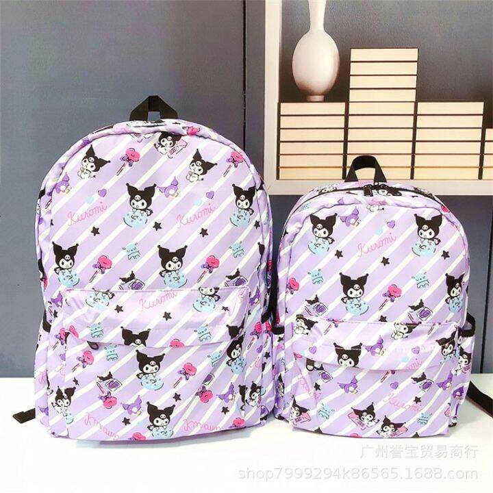 sanrio-anime-kuromi-cinnamoroll-my-melody-student-bag-backpack-parent-child-lightweight-tarp-backpacks-for-children-kawaii-toys