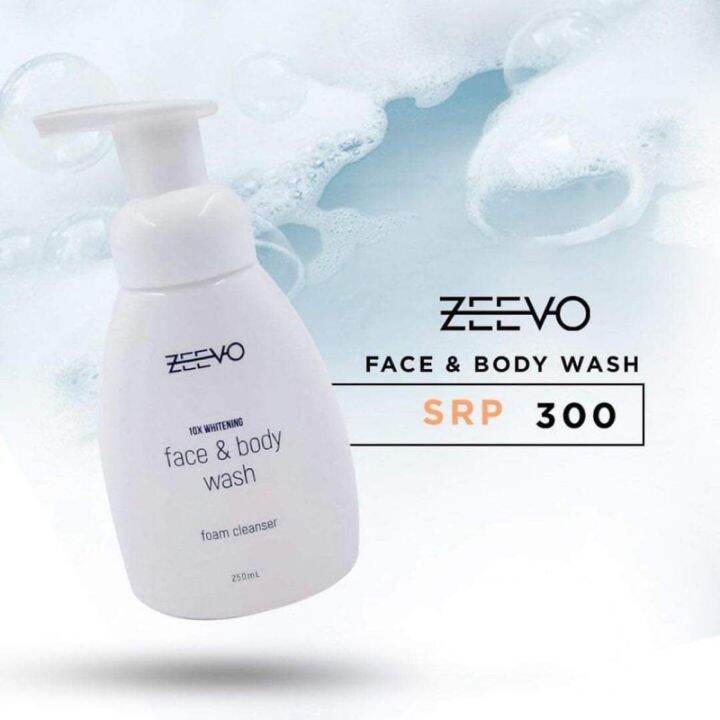 ZEEVO FACE & BODY WASH 10X WHITENING FOAM CLEANSER Lazada PH