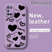 เคส Chenyyka สำหรับ OPPO เคส A52 A72 A92 4G ลายการ์ตูนรักรูปหัวใจดีไซน์ใหม่กันกระแทกเคสใส่โทรศัพท์หนังฝาปิดเลนส์เต็มรูปแบบกล้องเคสป้องกันด้านหลังฝาปิดซิลิโคนนุ่มเคส