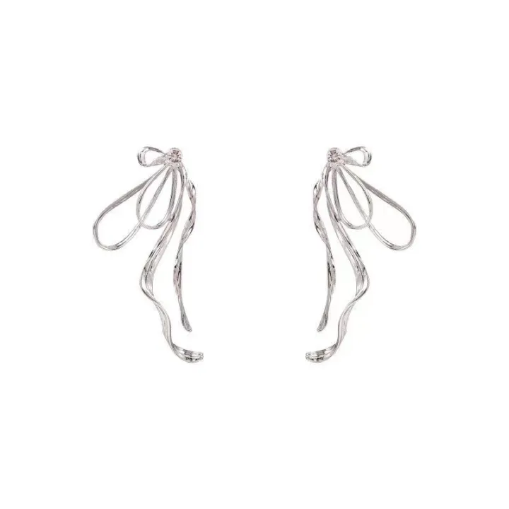 stylish-and-elegant-dangle-earrings-alloy-dangle-earrings-ribbon-tassel-earrings-female-niche-design-earrings-high-end-and-versatile-earrings