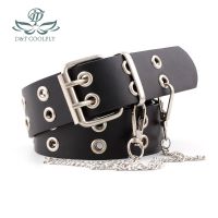 D&amp;T Fashion Alloy Women Men Belts Chain luxury PU Leather New Style Pin Buckle Jeans Chains Decorative Ladies Retro Casual Punk Belts