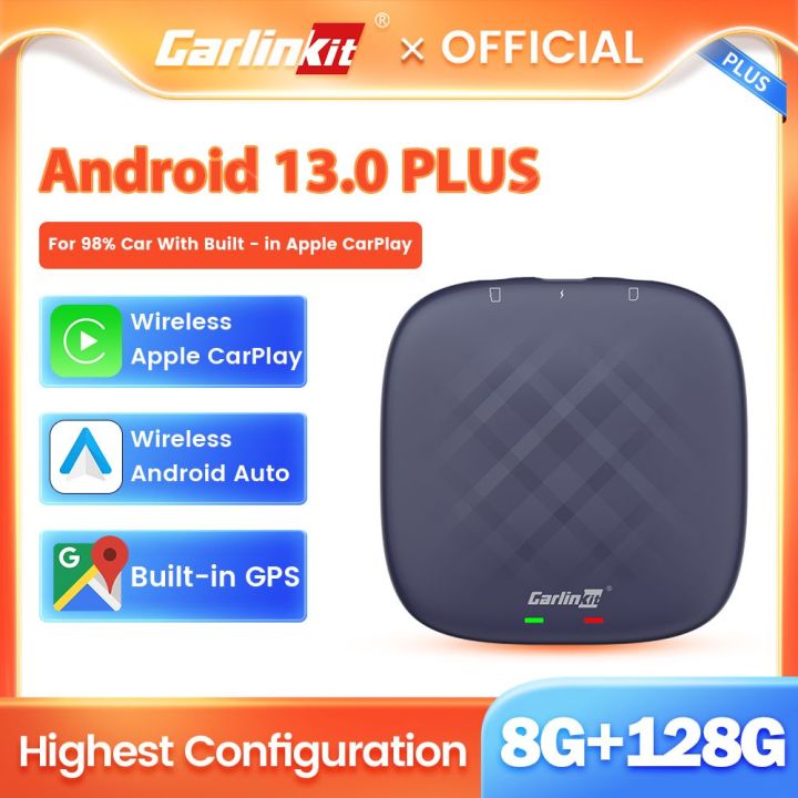 8G+128GB CarlinKit CarPlay Ai TV Box LED Plus Android13 Qualcomm 6125  8-Core Wireless