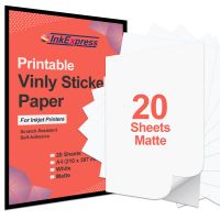 20 Sheets A4 Size Printer Vinyl Paper Strong Adhesive Paper White Background Vinyl Sticker for HP Canon Epson Inkjet Printer DIY