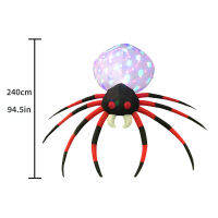 240ซม. ยักษ์ Spider Inflatable ของเล่นฮาโลวีนตกแต่งกลางแจ้ง LED Roating ไฟ Kaleidoscope Spider Bar Club Home Party Decor