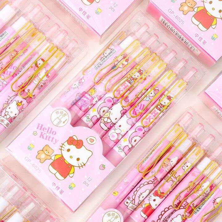 🇲🇾 READY STOCK 现货 Hello Kitty Pen 凯蒂猫 按动笔 三丽鸥 可爱超萌KT猫 钢夹 中性笔高颜值 黑色 0 ...