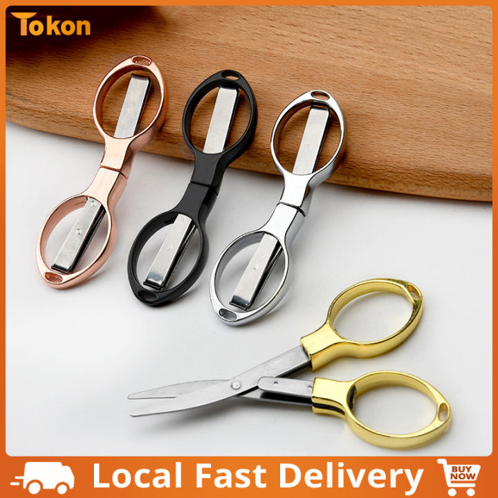 Stainless Steel Mini Scissor Anti Rust Keychain Glasses Shaped Folding  Scissors Crochet Scissors, Embroidery Scissors, Folding Scissors Knitting  Scissor, Craft Scissors