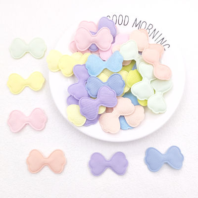 60ชิ้นล็อต4.5*2.5ซม. ผ้า Bowknot Padded Appliques สำหรับ DIY Handmade เด็ก Headwear เสื้อผ้าอุปกรณ์เสริม Patches