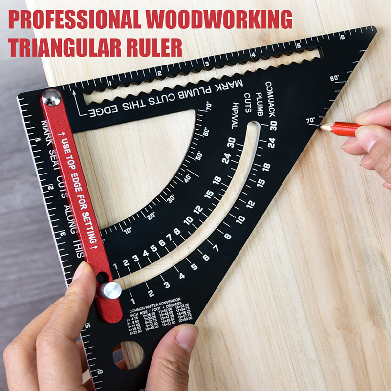 Convenient Woodworking for Carpentry T‑Type Ruler Wear Resistance Aluminum Alloy Woodworking Hole Ruler