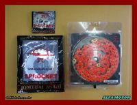 HONDA GROM125 MSX125 FRONT (14T) &amp; REAR (30T) SPROCKET &amp; CHAIN (420N) (120L) "ORANGE" SET #สเตอร์หน้า14ฟัน #สเตอร์หลัง30ฟัน #โซ่สีส้ม