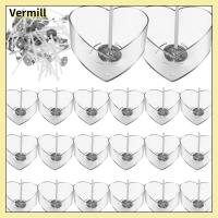 VERMILL 10Pcs ทนความร้อนทน ที่วางแก้วทีไลท์ การทำเทียน อุปกรณ์ทำเทียน เทียนแม่พิมพ์ ใสสะอาด รูปหัวใจ ไส้ตะเกียงเทียน แต่งงานในงานแต่งงาน