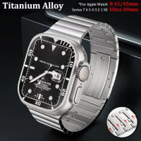 Titanium Alloy Luxury Band for Apple Watch 8 7 41 45mm Ultra 49mm Strap Link Bracelet for iWatch Series 6 5 4 3 SE 38 40 42 44MM Straps