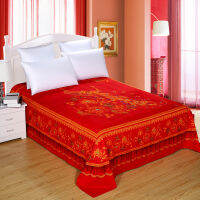 1pc Floral Sanding Soft Wedding Bed Sheet Big Large Size 245x245cm Flat Bed Sheet Thicken Twin Bedsheet No Pillowcase