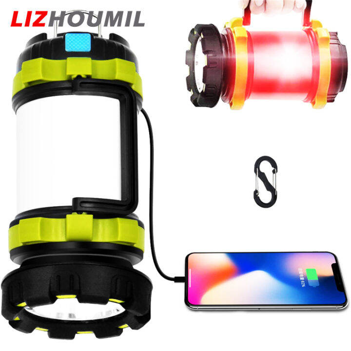 lizhoumil-โคมไฟ-led-แคมป์3000mah-แบตสำรองกันน้ำชาร์จไฟได้ไฟฉายตั้งแคมป์สำหรับเดินป่ากลางแจ้ง