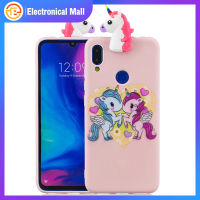 เคสป้องกันเต็มรูปแบบกันกระแทกสำหรับ Redmi 7 3D ฝาหลังลายการ์ตูนน่ารักหลากสี