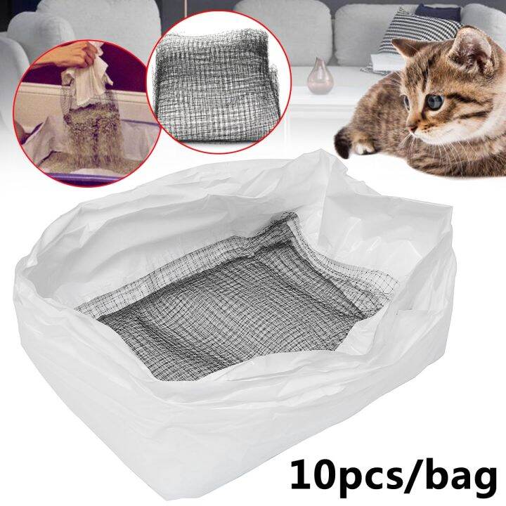 10Pcs Reusable Cat Feces Filter Cat Sand Bag Hands Free Cats Sifting