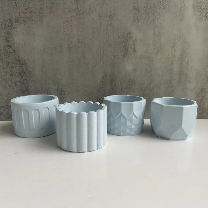 cement-mold-cylindrical-flowerpot-decoration-storage-tank-round-flowerpot-gypsum-silicone-mold